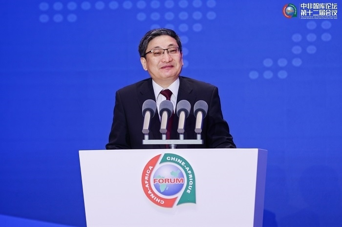 中國政府非洲事務(wù)特別代表劉豫錫在中非智庫論壇第十二屆會議開幕式上發(fā)表致辭。浙江師范大學(xué)非洲研究院供圖