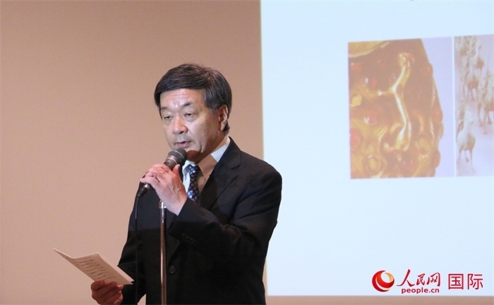 主辦方代表、富士美術(shù)館館長五木田聰致辭。（人民網(wǎng) 許可攝）