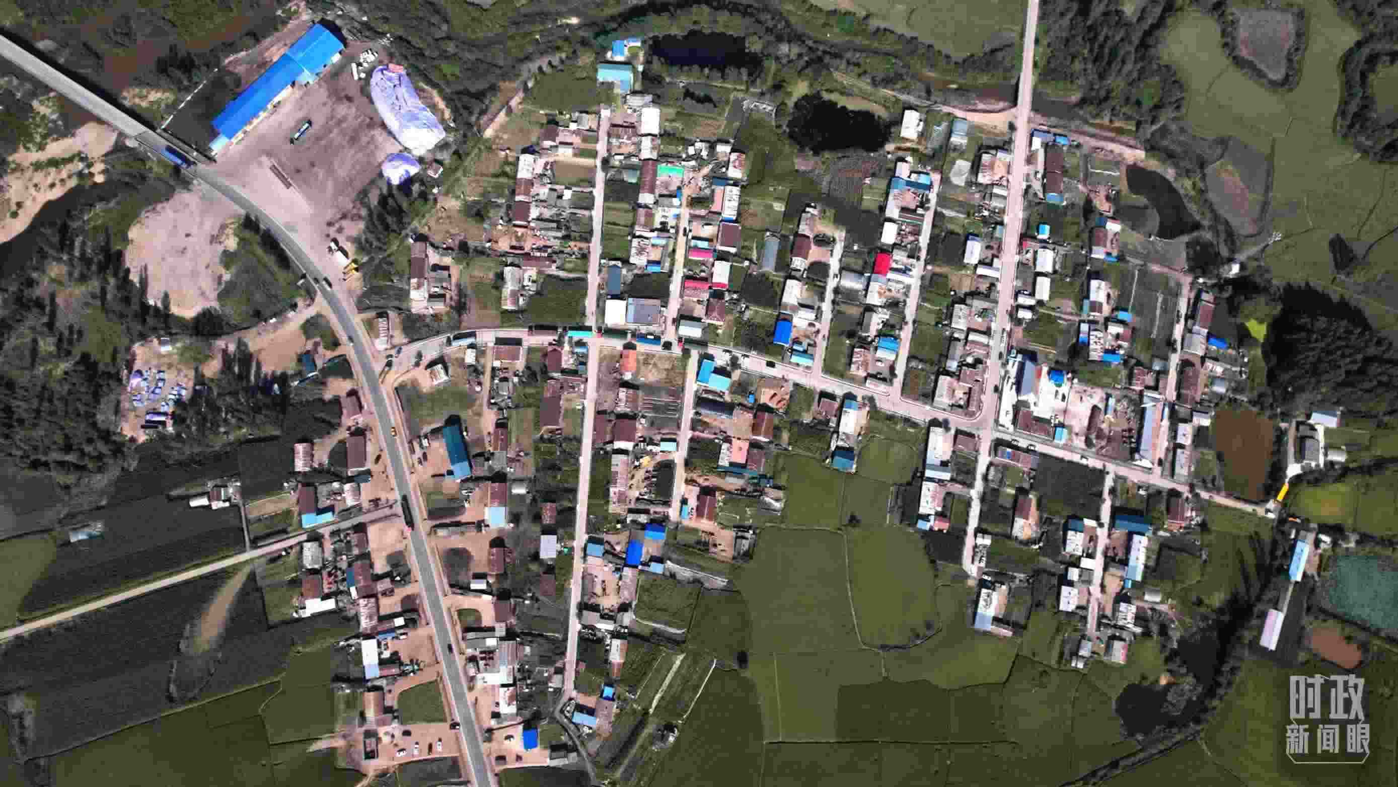 △9月7日，龍王廟村航拍。（總臺(tái)國(guó)廣記者李晉拍攝）