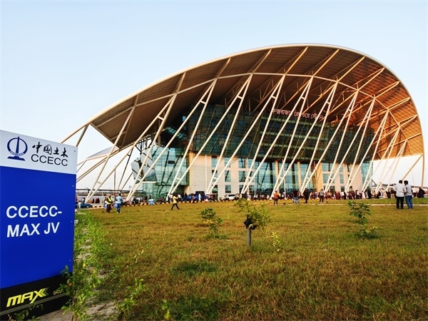 孟加拉國(guó)建筑面積最大鐵路車站——科考斯巴扎車站。中國(guó)土木工程集團(tuán)有限公司供圖