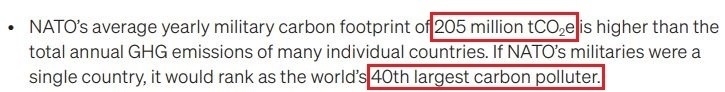 看看北約的“碳足跡”，就知道西方的氣候承諾有多扯