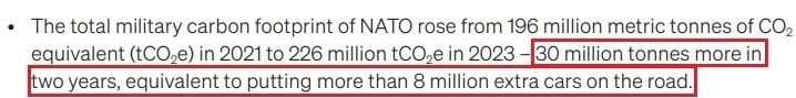 看看北約的“碳足跡”，就知道西方的氣候承諾有多扯