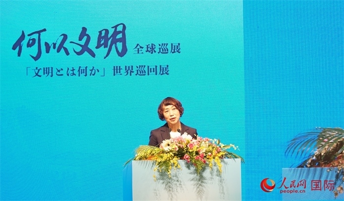 中央廣播電視總臺(tái)副臺(tái)長邢博致辭。人民網(wǎng) 蔣曉辰攝