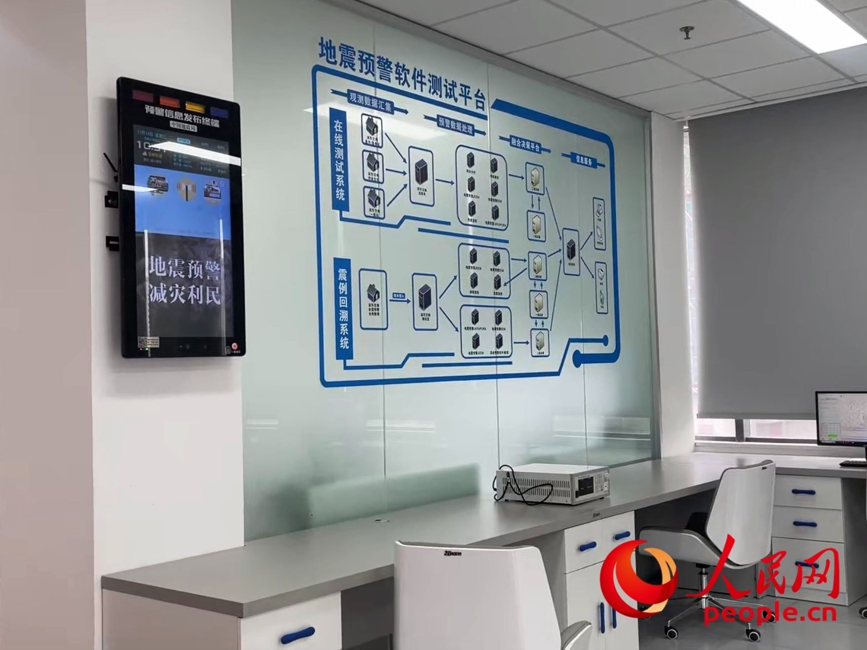 中國地震局地震預(yù)警技術(shù)測試實驗室。人民網(wǎng) 周靜圓攝