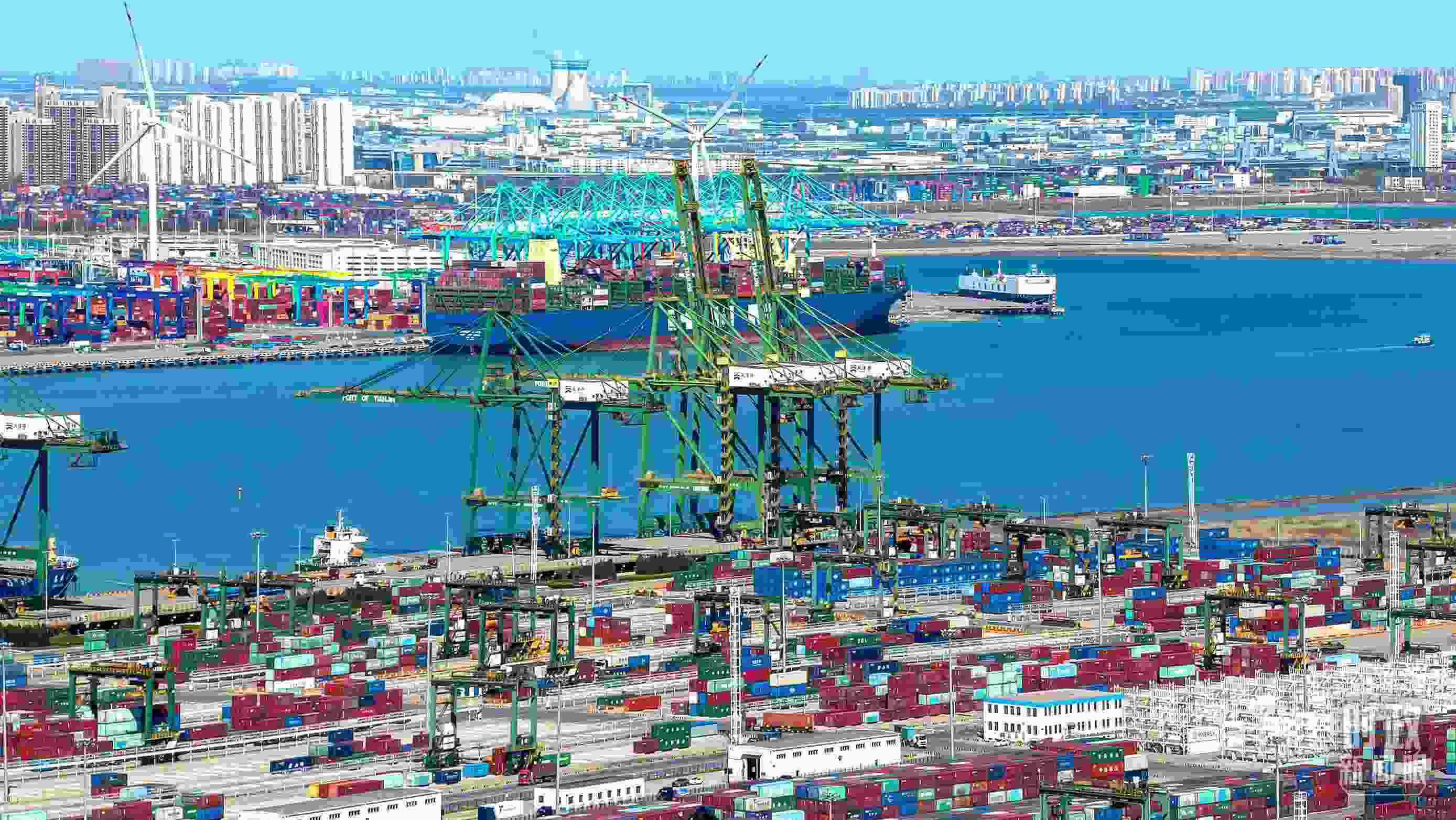 △俯瞰天津港。