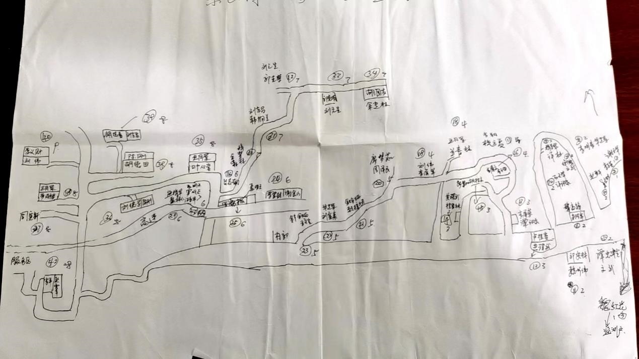 姚國生的手繪地圖上，密密麻麻地記錄著脫貧戶人員信息。人民網(wǎng)記者 邱燁攝。