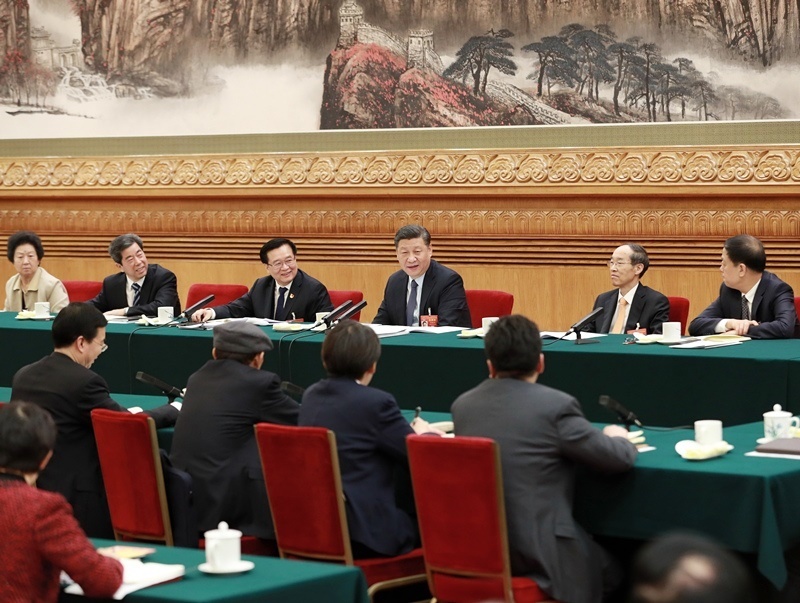 2019年3月8日，習(xí)近平總書記參加十三屆全國人大二次會(huì)議河南代表團(tuán)的審議。