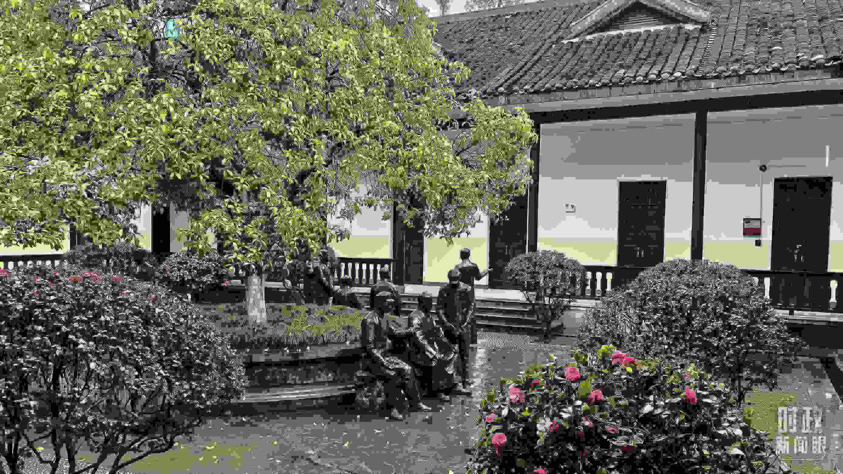 △湖南第一師范學(xué)院（城南書院校區(qū)）校園里。（總臺(tái)央視記者趙化拍攝）