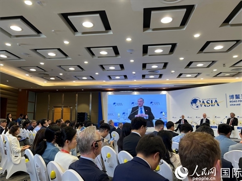 3月27日，博鰲亞洲論壇2024年年會“全球地緣政治展望”分論壇現(xiàn)場。人民網(wǎng) 艾里士攝