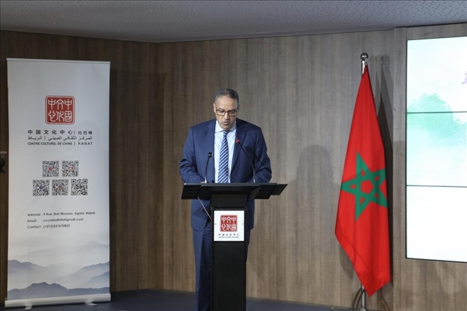 摩洛哥青年、文化和新聞部秘書長邁斯歐迪致辭，摩洛哥中國文化中心供圖