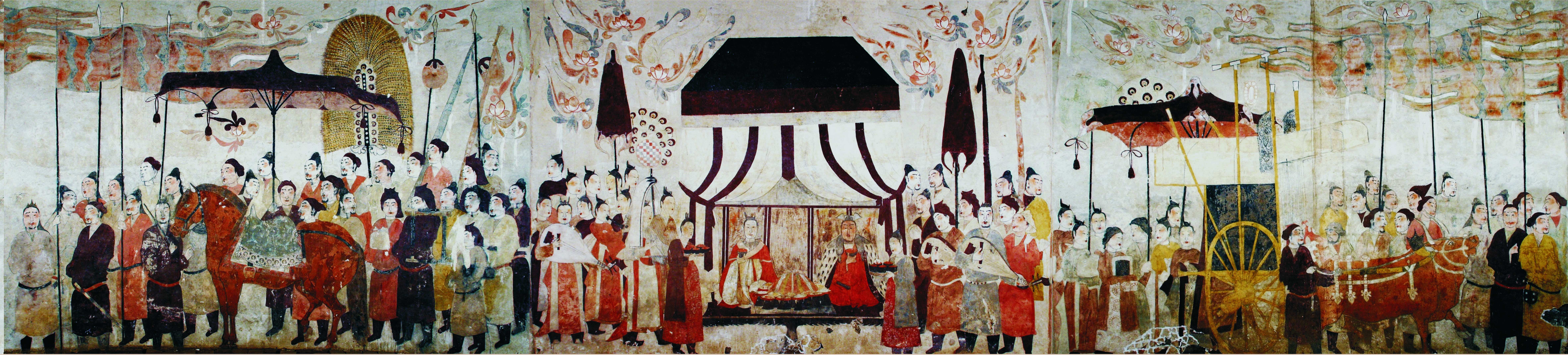 這是徐顯秀墓室壁畫(huà)展開(kāi)圖。太原北齊壁畫(huà)博物館供圖