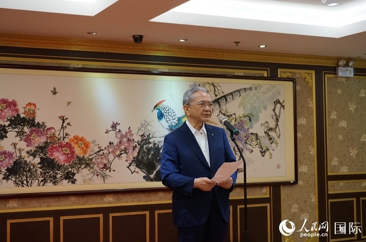 創(chuàng)價(jià)學(xué)會會長原田稔致辭。