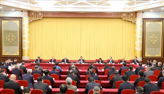 2024年3月6日，中共中央總書記、國家主席、中央軍委主席習近平看望參加全國政協(xié)十四屆二次會議的民革、科技界、環(huán)境資源界委員，并參加聯(lián)組會，聽取意見和建議。新華社記者 黃敬文 攝