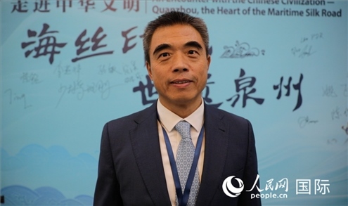 泉州市人民政府副市長(zhǎng)姚飛接受人民網(wǎng)采訪。人民網(wǎng) 王婧攝