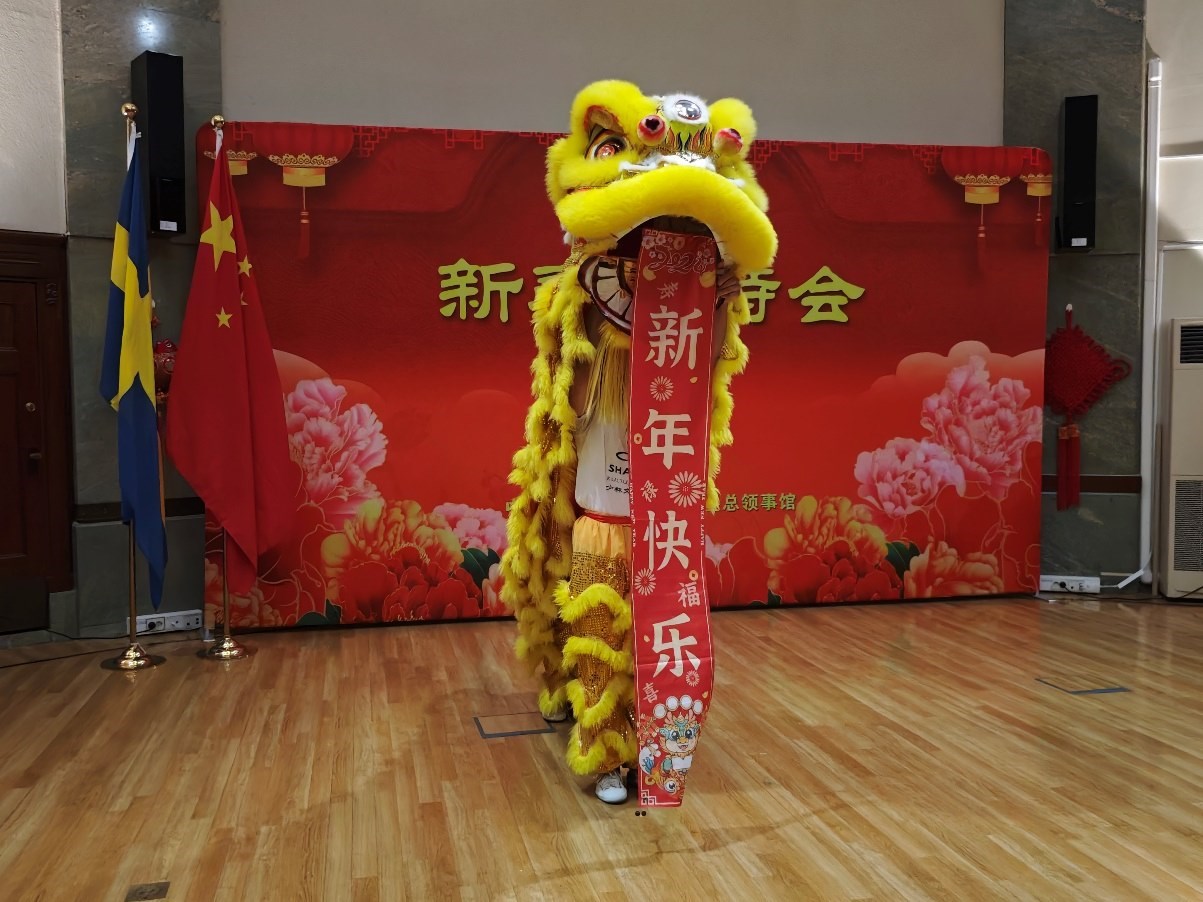 開場舞獅表演。中國駐哥德堡總領(lǐng)館供圖