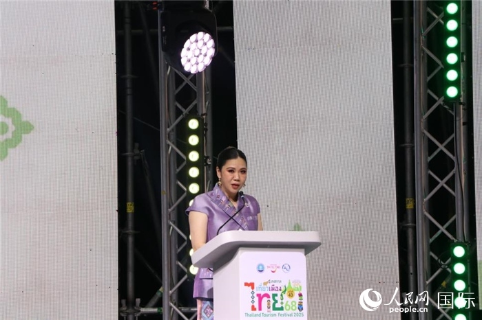 泰國旅游局局長塔佩妮在開幕式上致辭。朱瀟逸攝