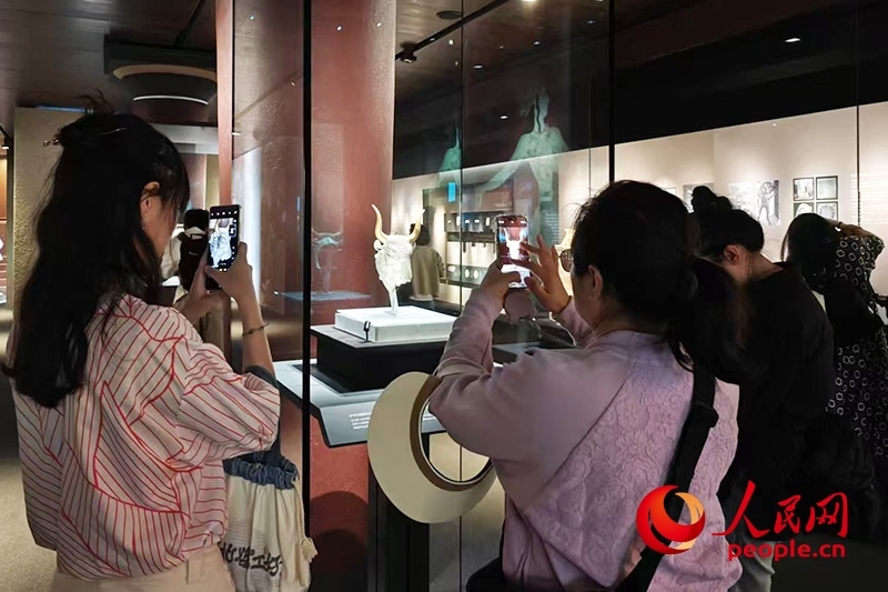 觀眾在故宮博物院參觀展覽。人民網(wǎng)記者 韋衍行攝