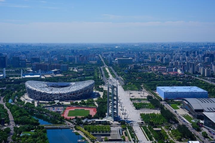 這是位于北京中軸線延長(zhǎng)線上的北京奧林匹克公園（2024年7月17日攝）。